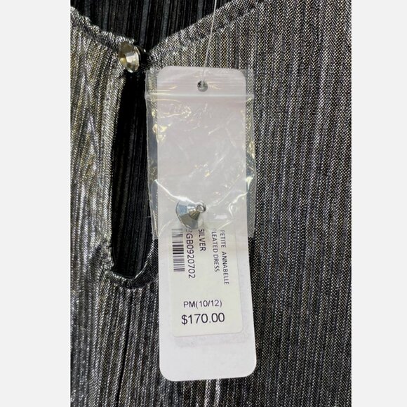 NWT Soft Surroundings Maxi Annabelle Pleated Dress Silver Petite Med (10-12) - Picture 10 of 12